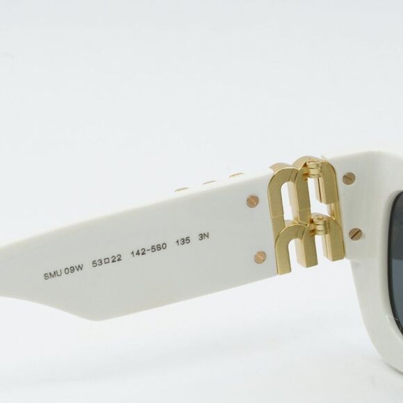 NEW MIU MIU MU09WS 1425S0 WHITE DARK GREY SUNGLASSES - Picture 12 of 15